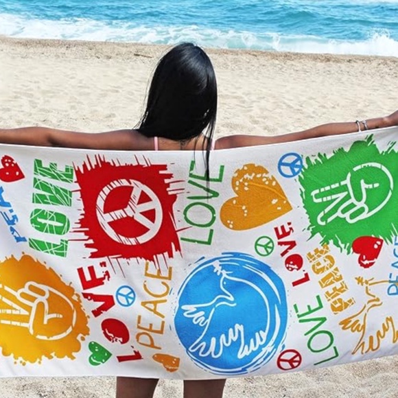 Beach Towel Pattern: Love Peace - Picture 1 of 4